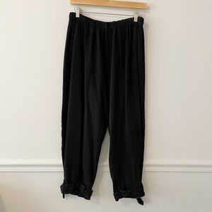 Oh My Gauze 100% Cotton Pants Black One Size Lagenlook Resort Beach Comfort READ